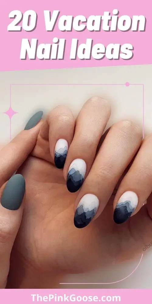Vacation Nails With Mountain Design