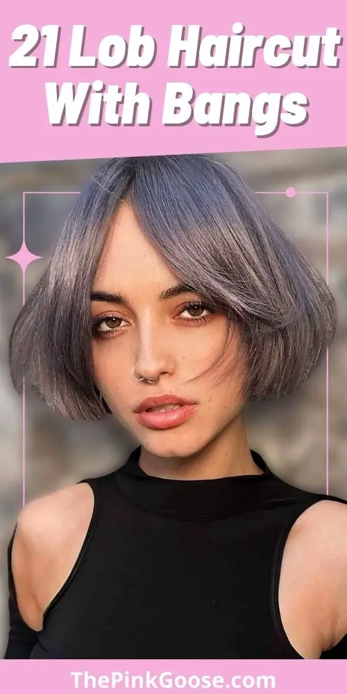 Lob Haircuts With Bangs For Colored Hair