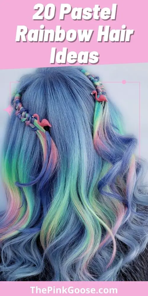 Long Pastel Rainbow Hair