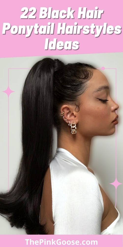 Ponytail Hairstyle on Black Straight Hair
