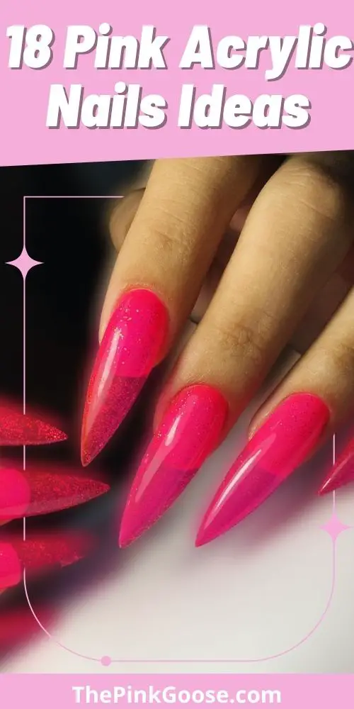 Pink Acrylic Nails Stiletto Shape