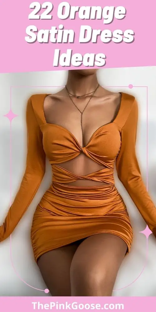 Cocktail Orange Satin Dress