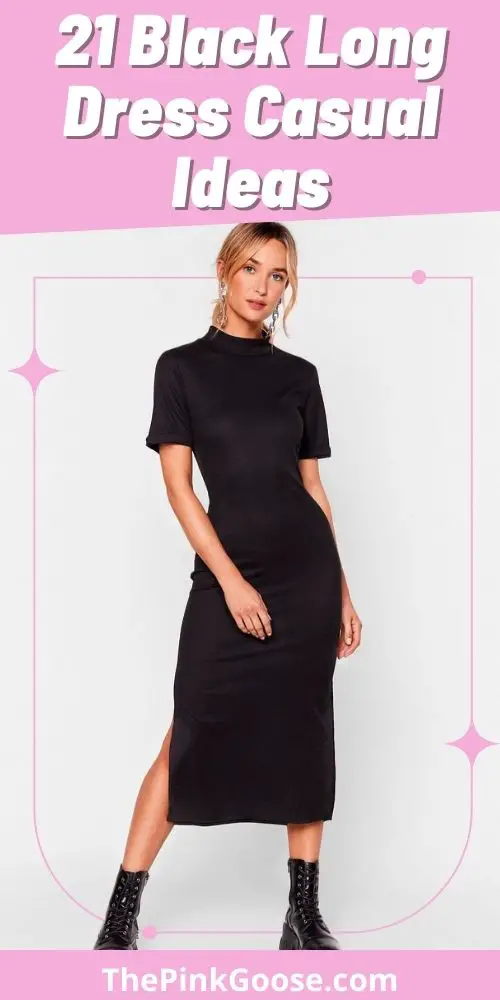 Black Long Fitted Casual Dress