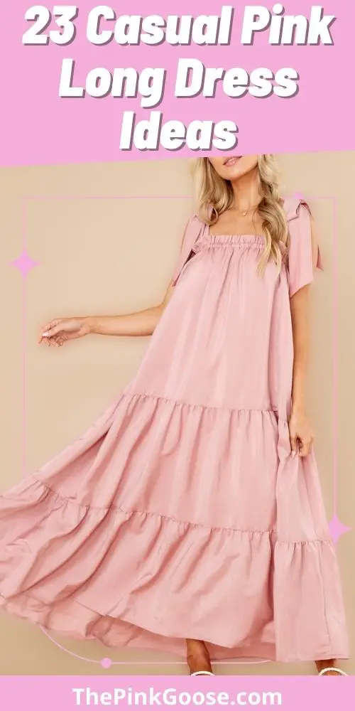 Summer Casual Pink Long Dress