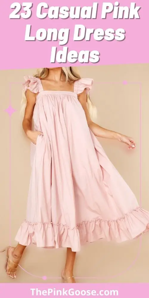 Summer Casual Pink Long Dress