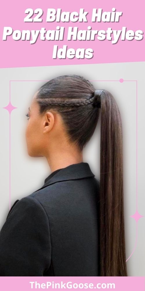 Ponytail Hairstyle on Black Straight Hair
