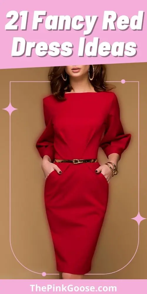 Fancy Red Dress with Sleeves
