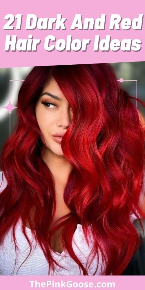 Dark And Red Color for Wavy Hair