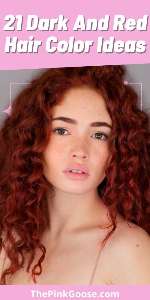 Dark And Red Color for Curly Hair