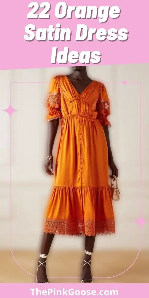 Casual Orange Satin Dress