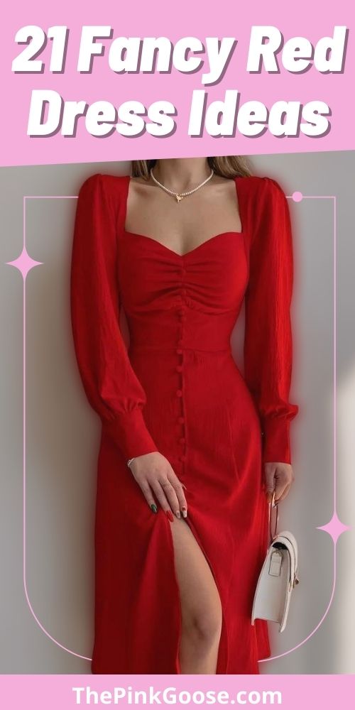 Fancy Red Dress with Sleeves