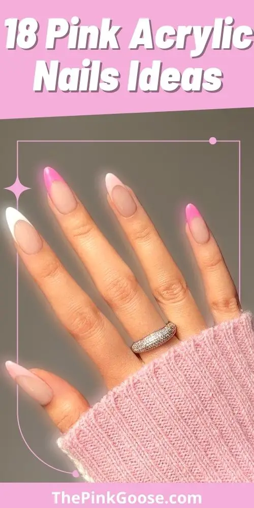 Pink Acrylic Nails French Design