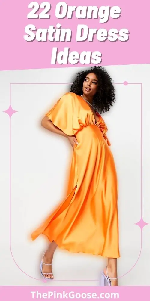 Casual Orange Satin Dress