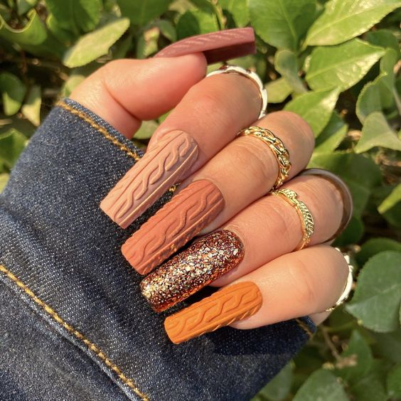 17 Gorgeous Fall Nail Ideas for Square Shape Nails