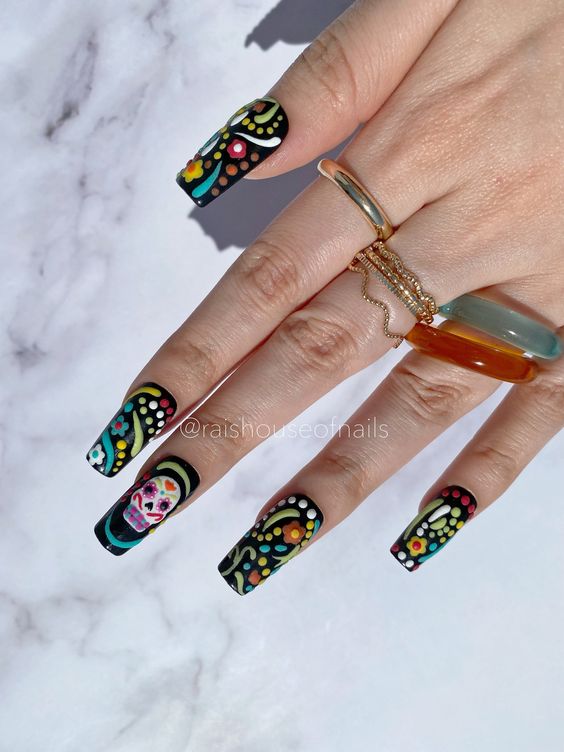 17 Gorgeous Fall Nail Ideas for Square Shape Nails