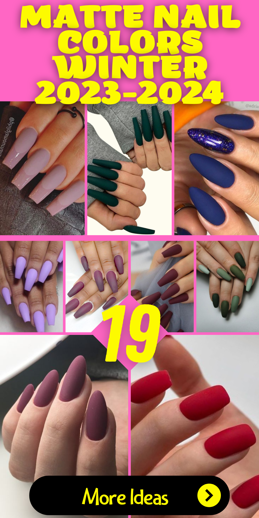 19 Stunning Matte Nail Colors for Winter 20232024