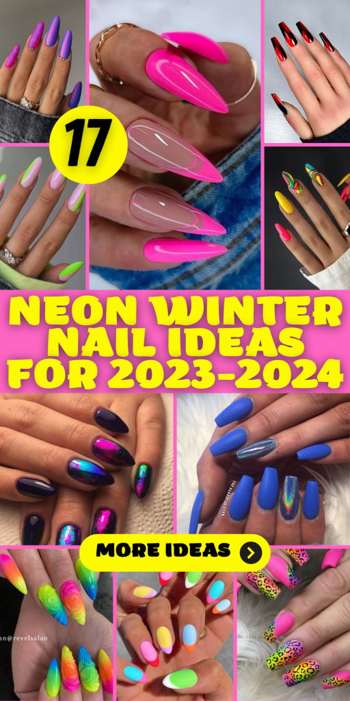 17 electrizantes ideas de uñas de neón para invierno para 2023-2024