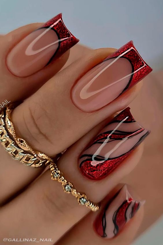 15 elegantes tendencias de uñas rojas para el invierno 2023-2024