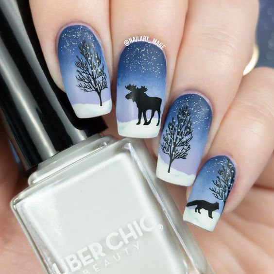 17 ideas de uñas medianas de invierno para 2023-2024