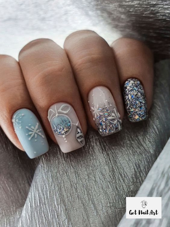 15 Snowflake-Inspired Winter Nail Art Ideas for 2023-2024