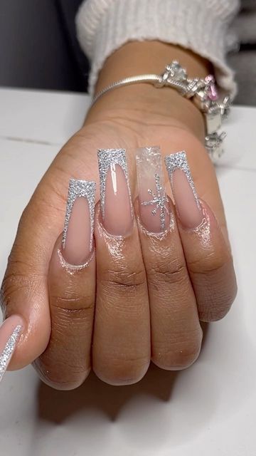 15 French Winter Snowflake Nail Ideas for 2023-2024