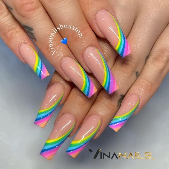 15 Winter Rainbow Nail Ideas for 2023-2024