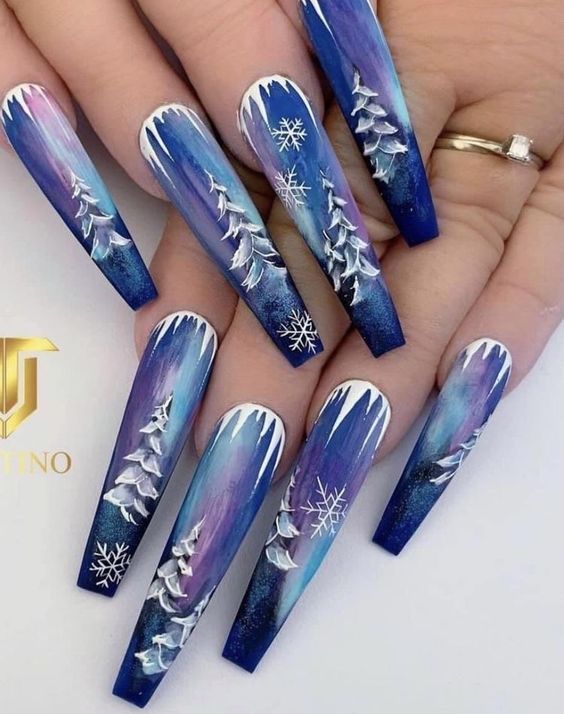 19 ideas de uñas largas de invierno para 2023-2024