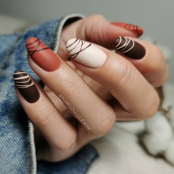 17 Cozy Winter Nail Ideas in Brown Shades for 2023-2024