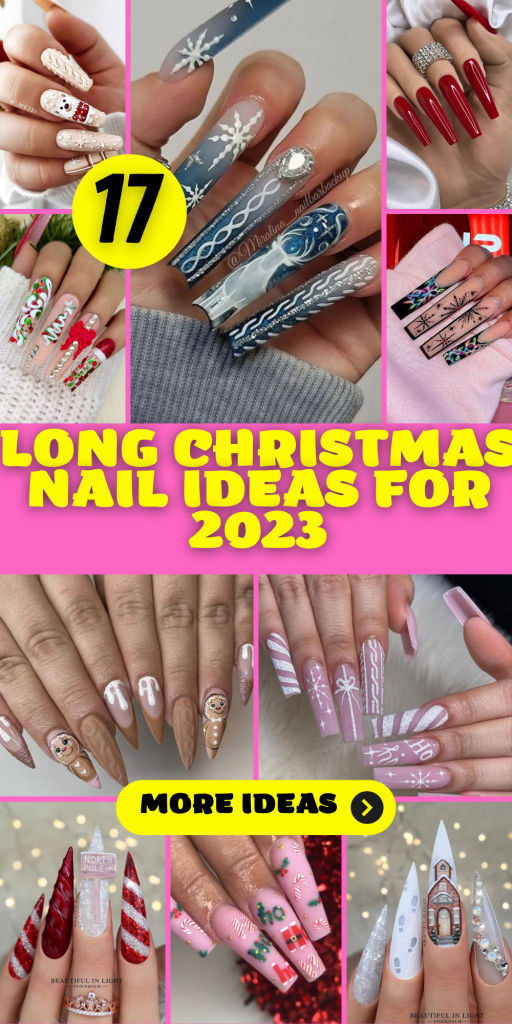 17 Gorgeous Long Christmas Nail Ideas for 2023