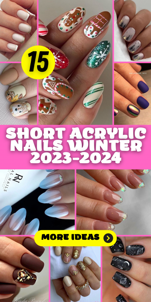 Uñas Acrílicas Cortas Invierno 2023-2024: 15 Ideas De Moda