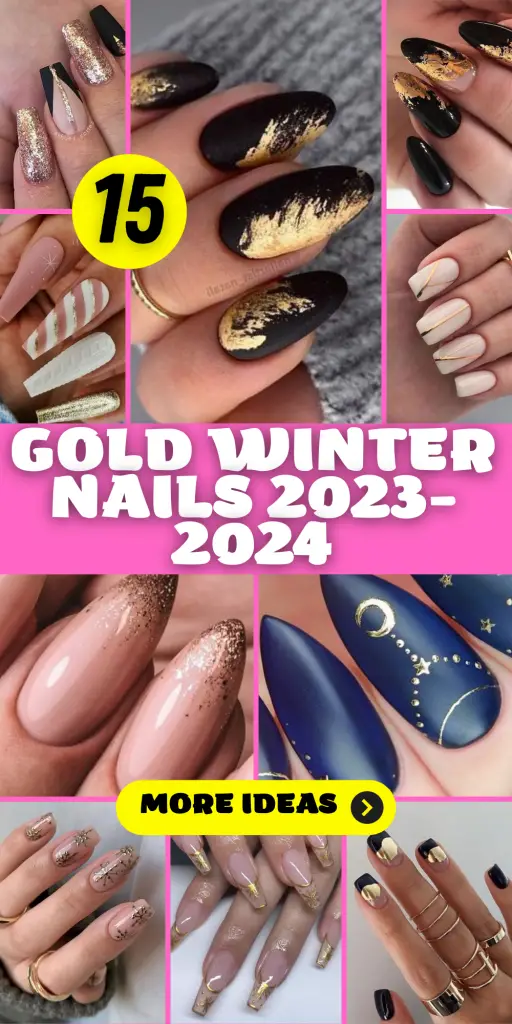 Gold Winter Nails 2023-2024: 15 Glamorous Ideas