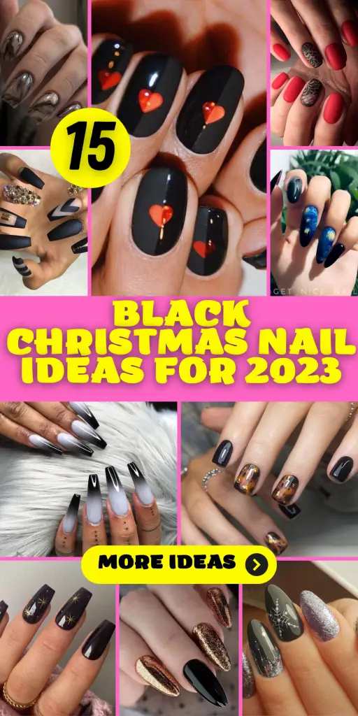 15 Chic and Edgy Black Christmas Nail Ideas for 2023