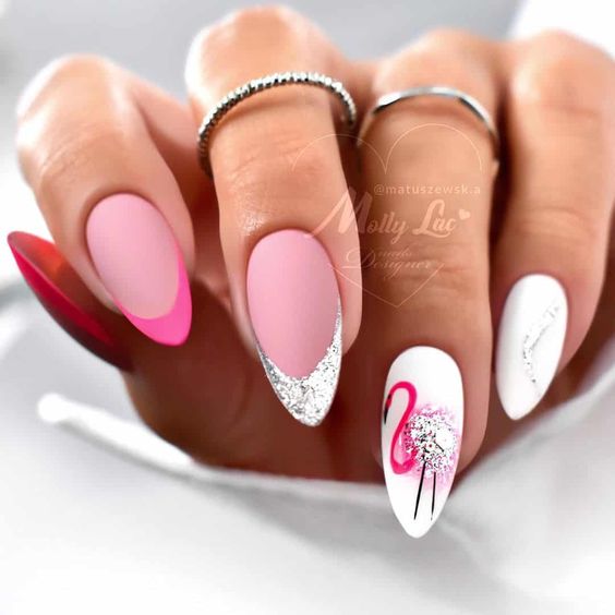 17 Pretty Pink Christmas Nail Ideas for 2023