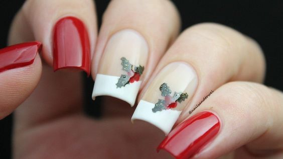 19 ideas festivas de uñas navideñas francesas para 2023