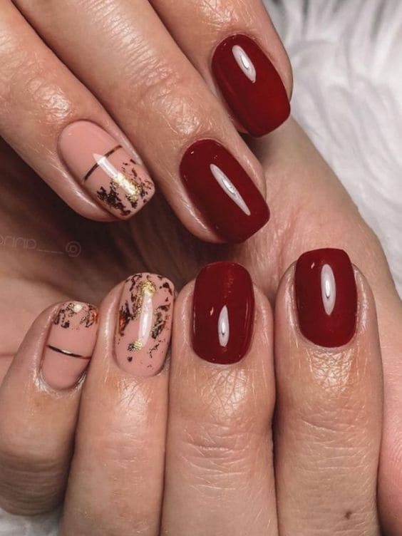 Short New Year's Nails in Red for 2024: 15 Festive Ideas