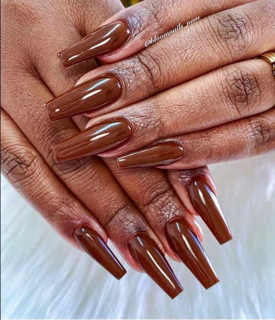 17 Cozy Winter Nail Ideas in Brown Shades for 2023-2024