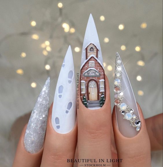 17 Gorgeous Long Christmas Nail Ideas for 2023