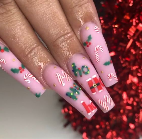 17 Gorgeous Long Christmas Nail Ideas for 2023