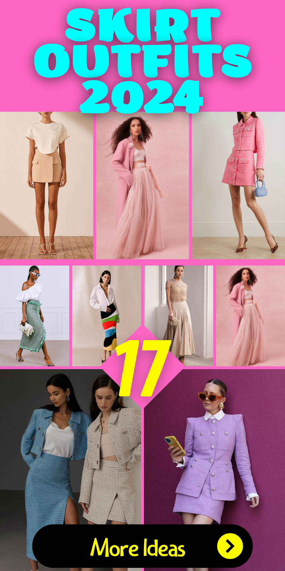 Explore 2024 Skirt Outfits Midi, Maxi, Denim & More Stay Chic in