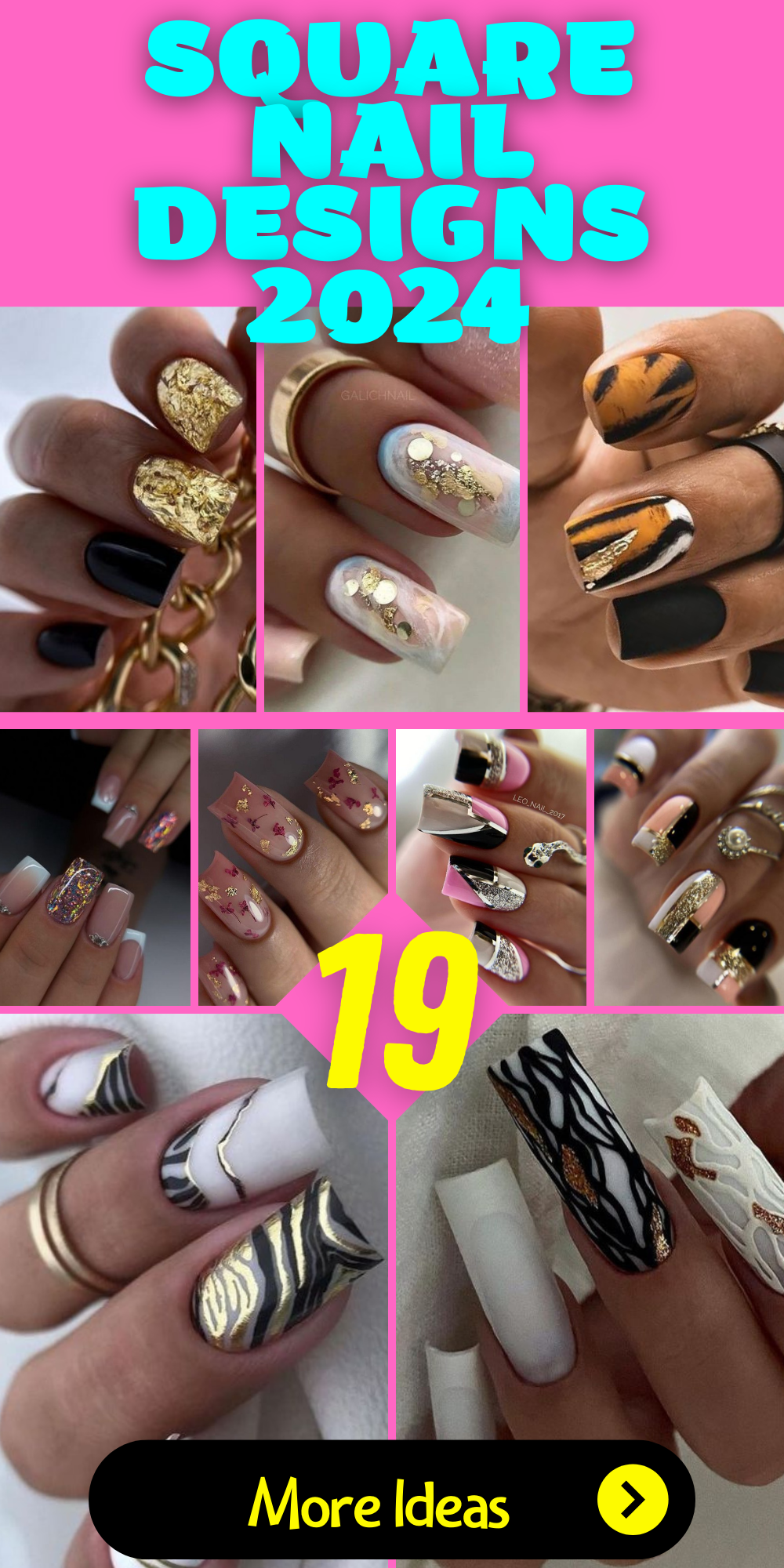 Trendy 2024 Square Nail Designs Cute, Elegant & Bold Styles