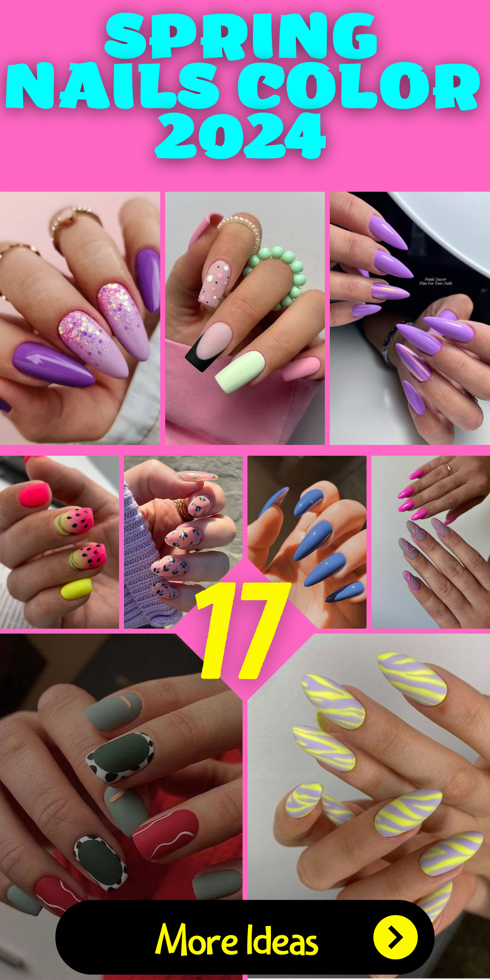 Spring Nails Color 2024 Gel Polish Ideas, Sns, and Cute Art Designs