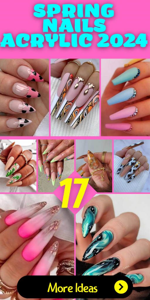 2024 Spring Acrylic Nails Cute, Trendy, and Fun Nail Designs