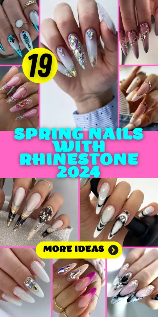 Spring Nails with Rhinestone 2024: A Dazzling Trend to Embrace