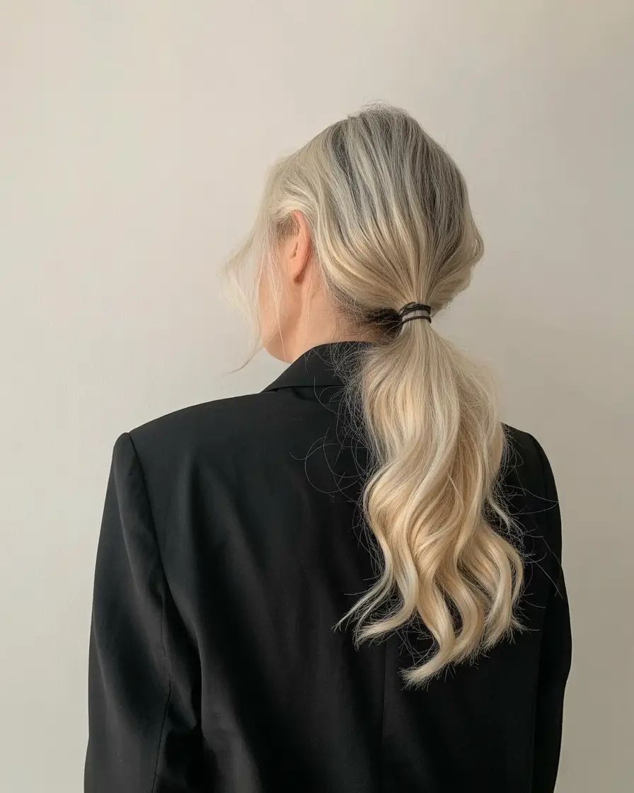 Fall hairstyles for women over 60 Effortless Ponytail with Loose Waves