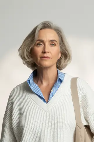 Fall-hairstyles-for-women-over-50-Polished-Silver-Power-Bob