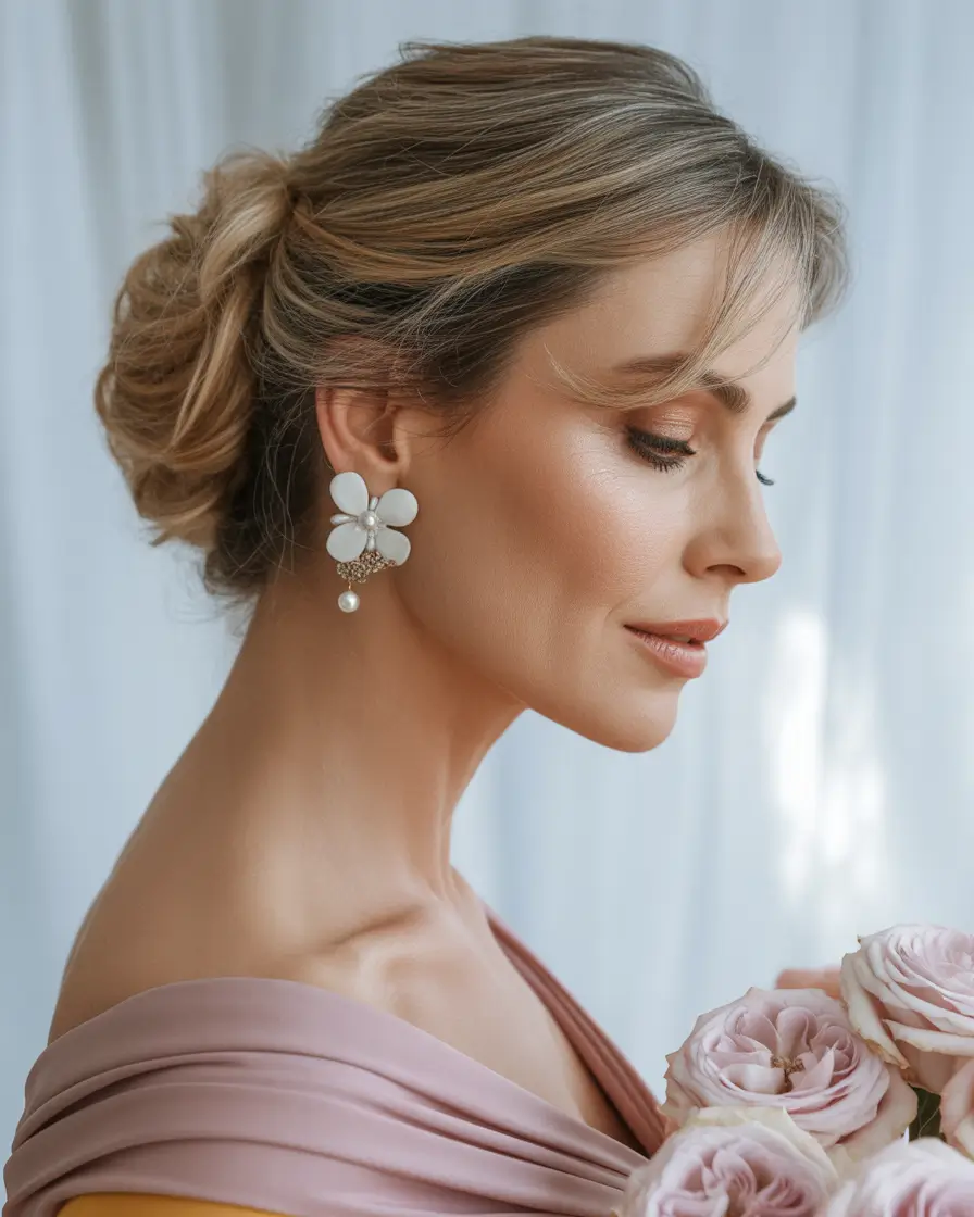 Fall-hairstyles-for-women-over-50-Loose-Romantic-Bun-with-Whispered-Bangs