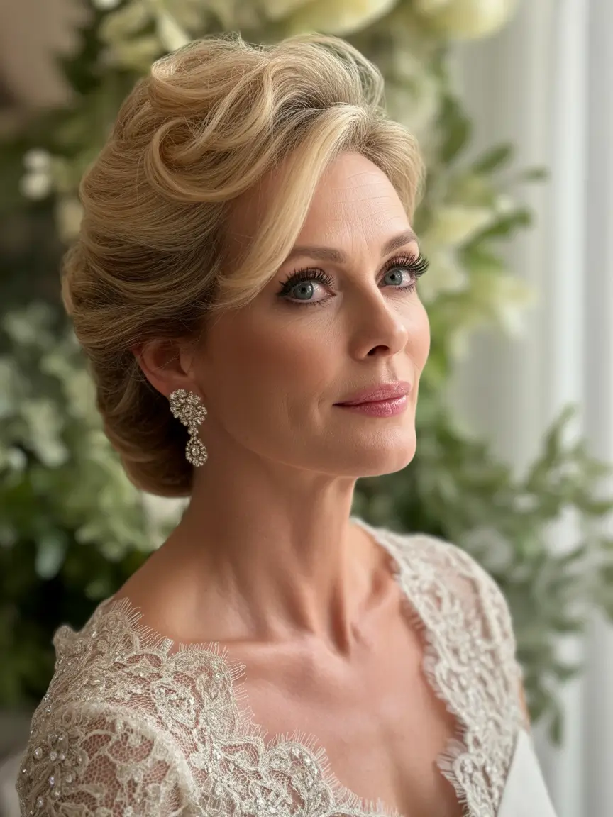 Fall hairstyles for women over 50+Refined Bridal-Inspired Twist with Volume