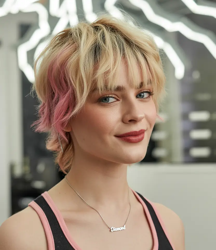 haircuts September 2025 Blush-Tipped Lob with Fringe Drama