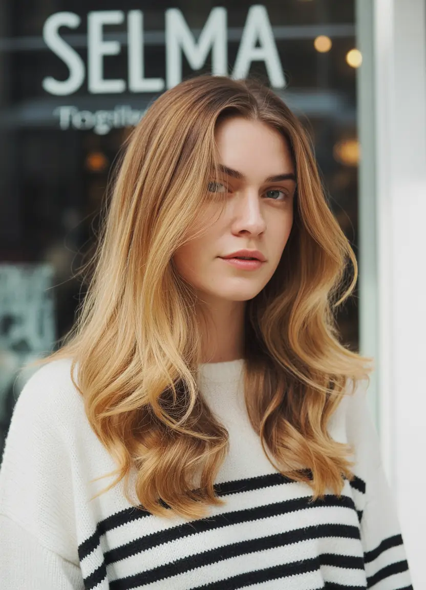 September hair color Soft Caramel Balayage for Long Hair Days