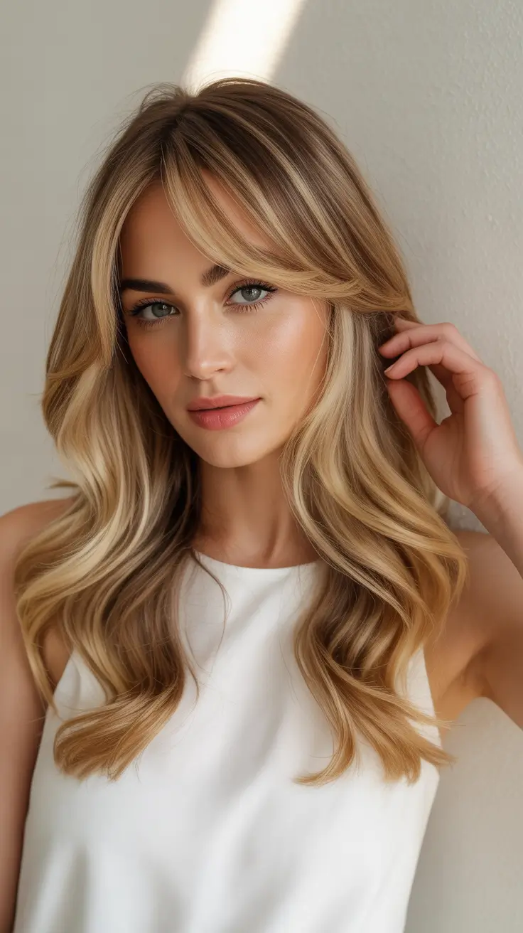 September hair color Face-Framing Honey Highlights with Soft Layers